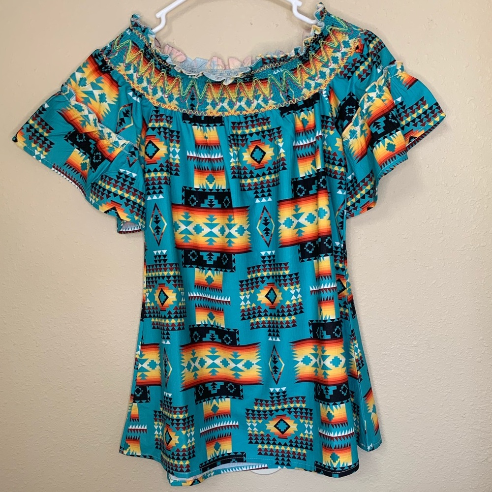 Aztec Off-the-Shoulder Top